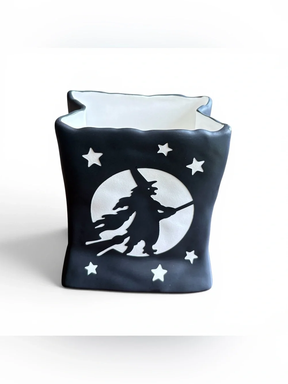 Vintage PartyLite Porcelain Witch Votive Luminary Halloween Decor